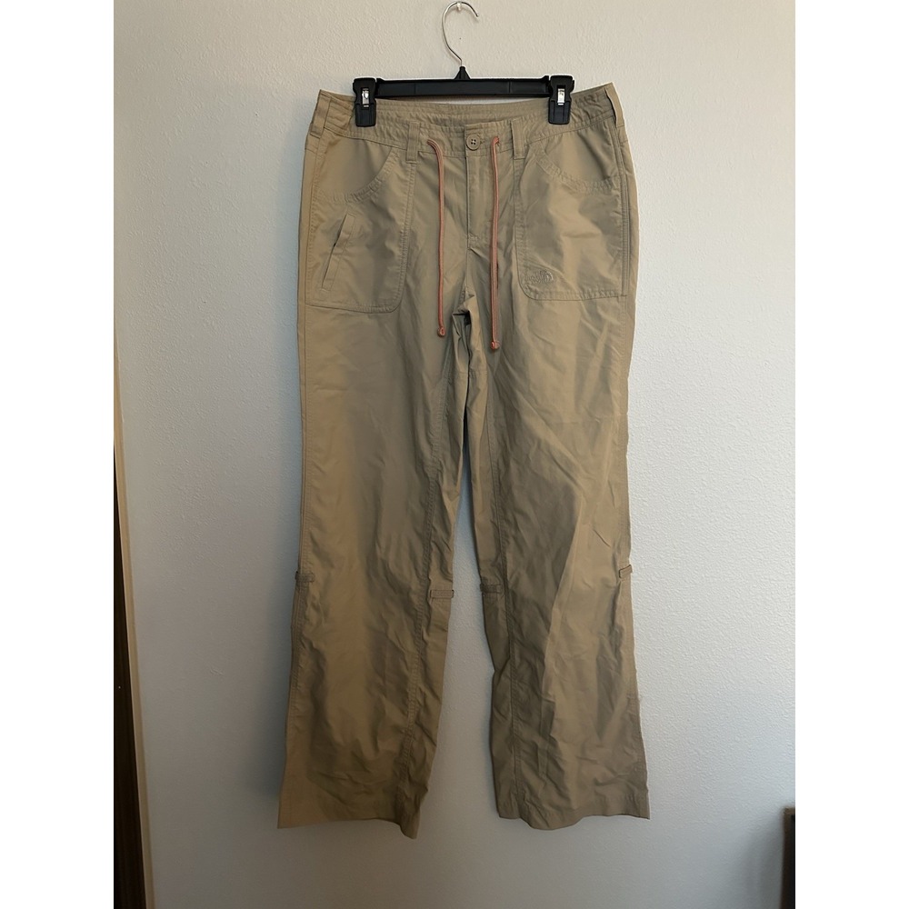 The North Face Women's Hiking Pants Size 8 Khaki Beige Lightweight Outdoor Cargo